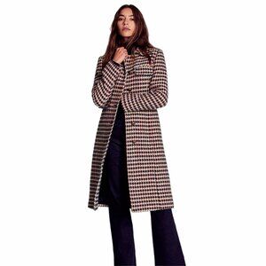 NWT Boden Pocket Detail Coat Camel Navy Red - Size 6 - MSRP $499